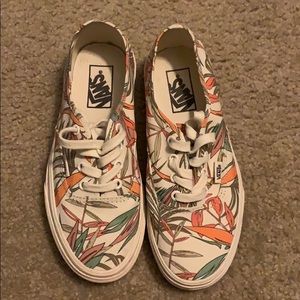 Tropical print vans lace up